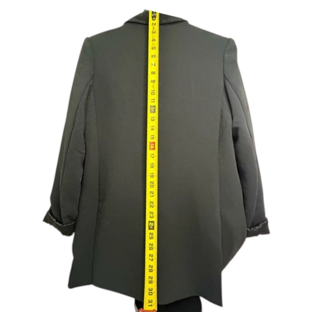 ✨ Forever 21 Black Rhinestone Blazer Size Large NWOT Single Breasted Jacket - Picture 4 of 17